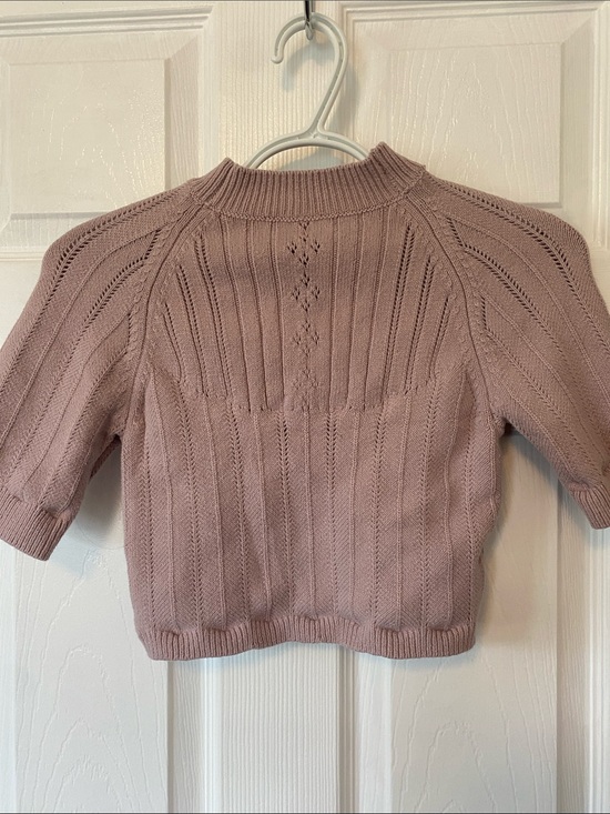 Free People Sweaters - Free People Cropped Knit Crewneck Sweater in Mauve